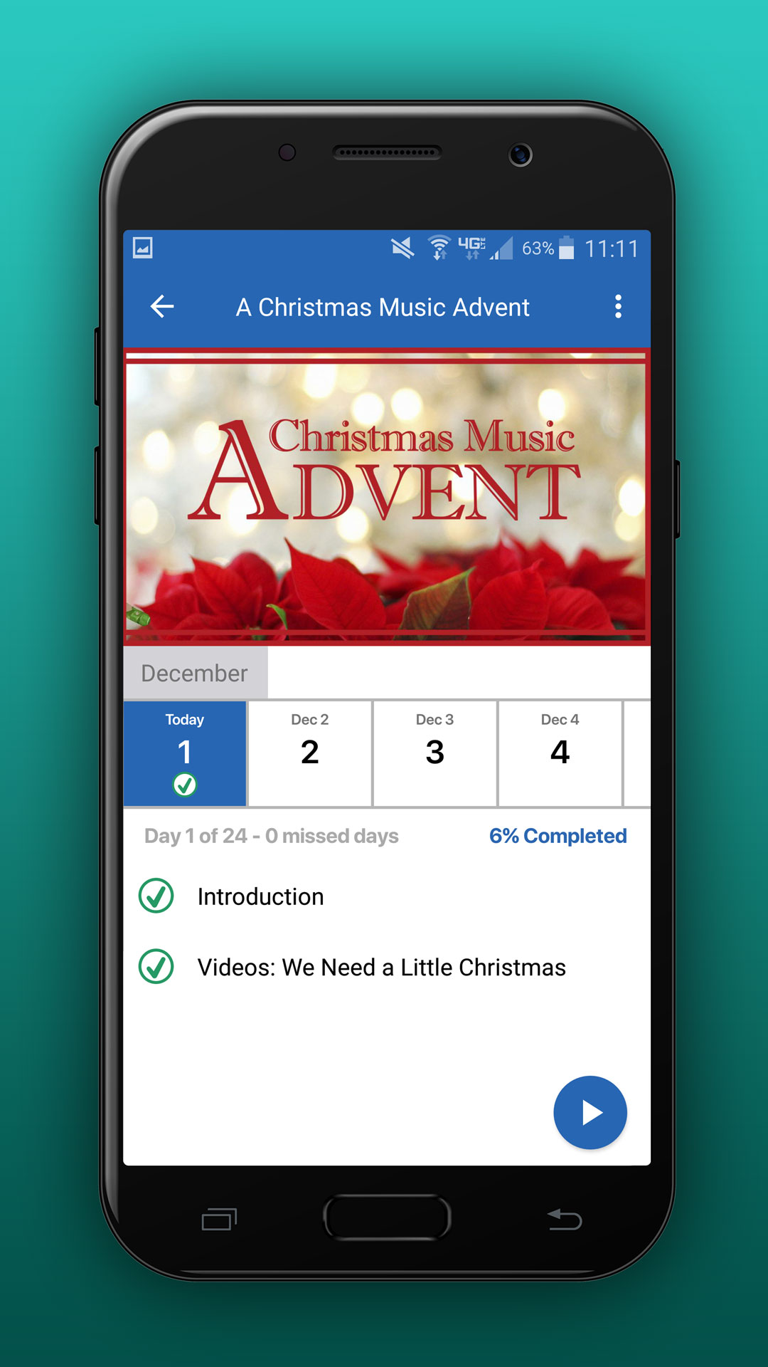 Screenshot of Advent Reading Plan