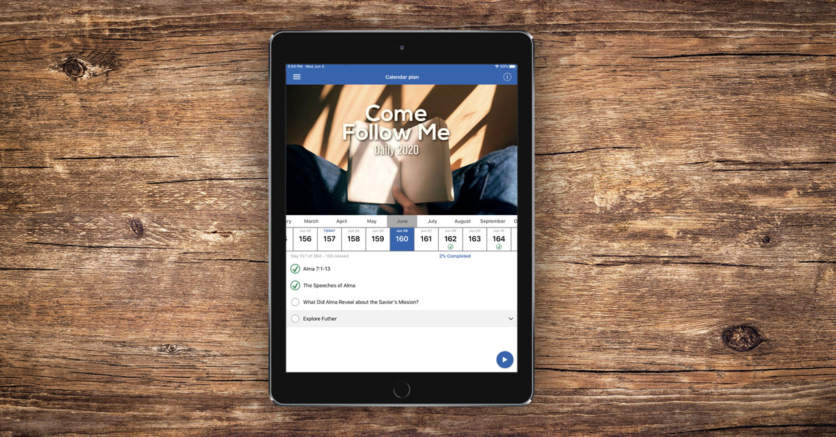 New Come Follow Me Reading Plan on the free ScripturePlus app.